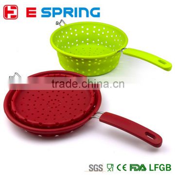 Hot Selling Cooking Water Drainage Silicone Kitchen Collapsible Colander