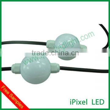 iPixel LED 50mm high lumen ws2801rgb led pixel round ball string in holiday lighting