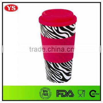 Bpa Free 450 ml /350 ml Plastic Material Double Wall Take Away Coffee Cups With Screw Lid