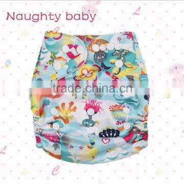 Naughty baby cute cartoon Baby pocket Cloth Diapers, one size baby diapers