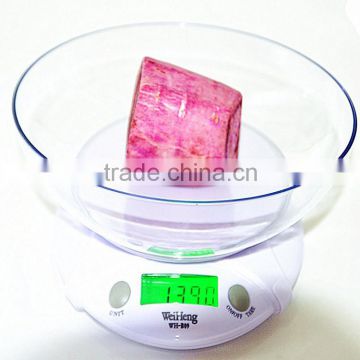 7kg/1g LCD kitchen scale with backlight and bowl