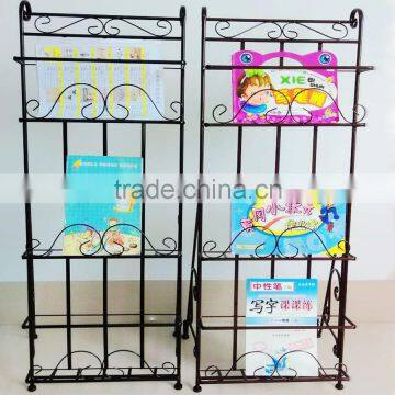 floor standing display rack books, newspaper rack multilayer