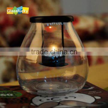 wholesale cheap glass tealight holders with wireless holder,metal holder