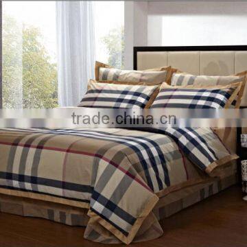 Hot sale cotton yarn dyed checked bed sheet , quilt , bedding sets