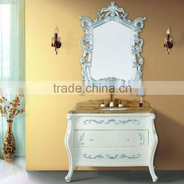 WTS-1488 French Style Wood Furniture 30" (inch) Silver-white Bathroom Vanity Combo Units photo-1