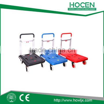 plastic ,stainless steel or steel tube 300kg platform trolley