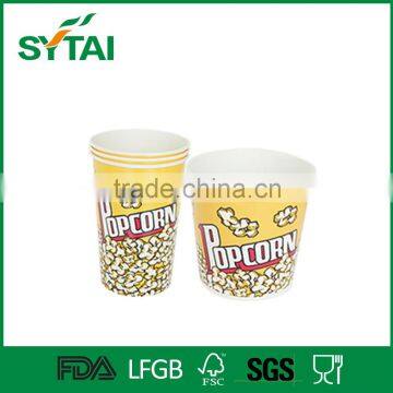 Various size disposable biodegradable cinema paper cups for popcorn