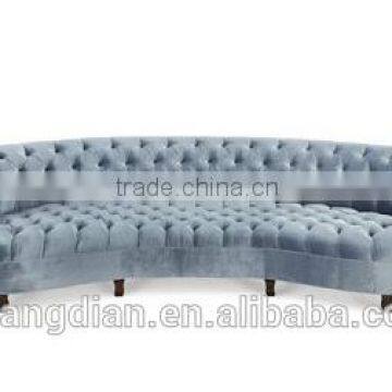 Modern Cheap Velvet Fabric Handcrafted Tufted Sofa Chesterfield Sofa for Sale photo-2