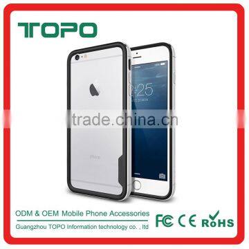 Fashion Slim Colorful soft TPU Frame Clear Case Transparent Hard PC frame Phone Back Cover For iPhone 6 6S Plus