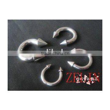 Various gauges stainless steel CBR rings body piercing jewelry