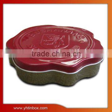 Irregular shape tin box