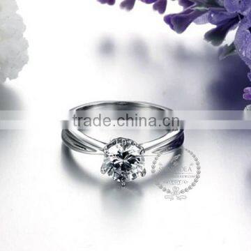 8.6MM Stainless Steel Prong Setting Zircon Ring Fashion Couple Ring Wedding Jewelry 6260495 photo-2