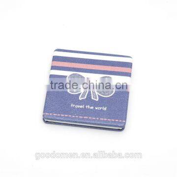 Small cheap leather pocket mirror round for promotion gifts