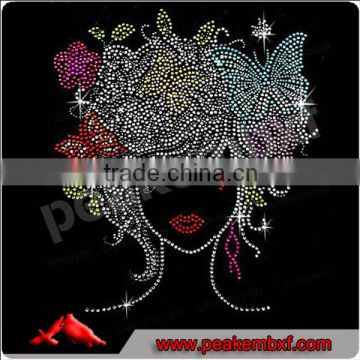 Beautiful flower girl hot fix rhinestone applique design