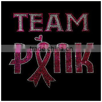 Custom Rhinestone transfer Breast Cancer Ribbon Motif rhinestone Heat Transfer