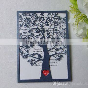 Love Tree Laser Cut Hollow Custom Made Paper Card Invitation Card For Wedding Party Supply Greeting Card ML279