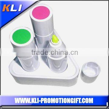 promotional 3 in 1 lipstick shape highlighter pen