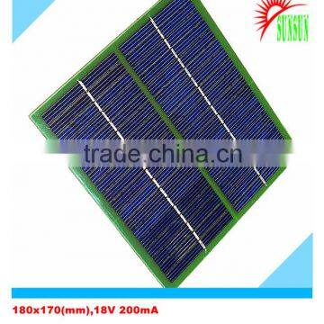 PET laminated 3.6W 18V 200mA solar panel