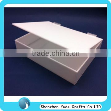 white 2014 new acrylic favor box with hinge wholesale gift plastic box