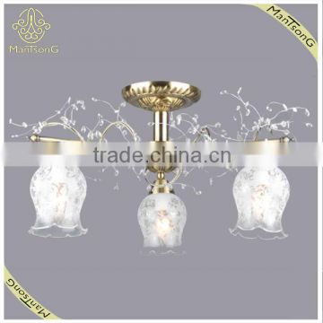 2016 Classic Style Simple Design Antique Bronze Glass Chandelier With 3 Lights, Pendant Light