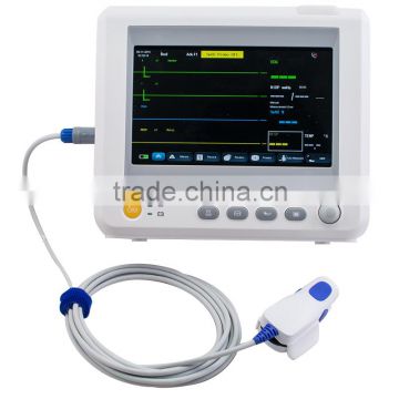 Professional 7 Inch Vital Sign Patient Monitor 6 parameter ECG, NIBP, SPO2, TEMP, RESP, PR RPM-9000F manufacturer by CE ISO mark