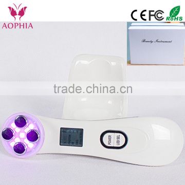 Photon facial and body wrinkle remove RF/EMS and 6 colors LED light therapy beauty instrument