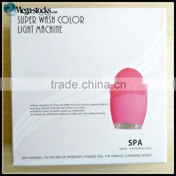 LED Light Vibration Face soft slicon Brush/Bubble-free Cleansing Gel