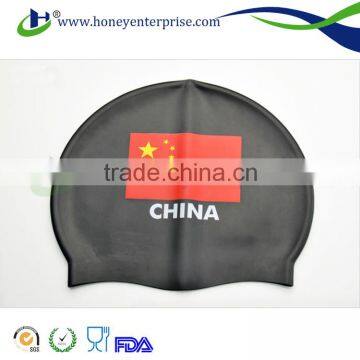 High quality flag silicone swimming cap