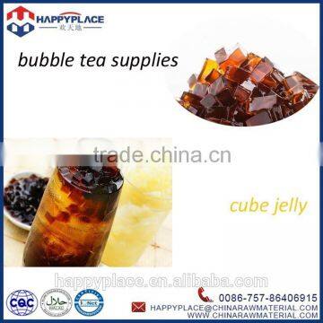 coffee jelly for bubble tea, rainbow jelly for boba tea, cube jelly for milk tea