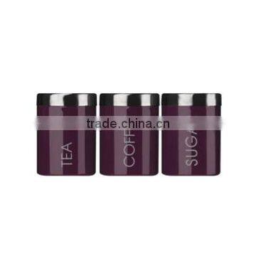 Stainless Steel Tea/Coffee/Sugar/Cake/Utensil Canisters Set Colored photo-3