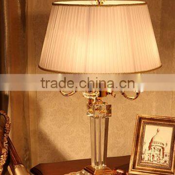 K9 crystal lamp body fabric lampshade four candles living room bedroom table lamp