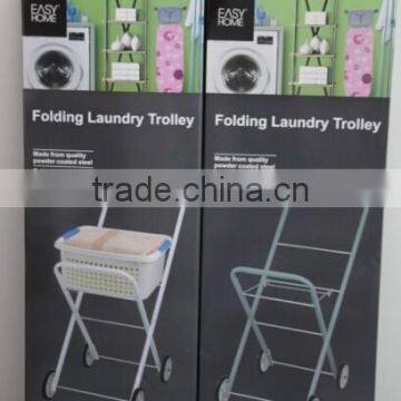 Rolling Laundry Cart Tubular Metal Frame Heavyweight White Bag Wheels Home NEW photo-6