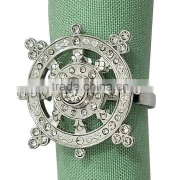 jewelled helm napkin ring ,sea style rudder napkin rings