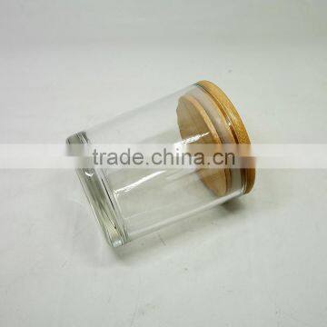 Wholesale Flat Bottom Glass Candle Jars With Sealed Bamboo Lids photo-4
