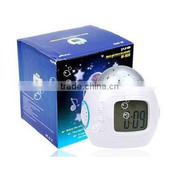 Music and Starry Sky Calendar/LED Light Clock/time Date Week and Thermometer Table Alarm photo-6