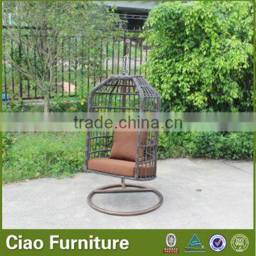Latest Outdoor Patio Furniture Rattan Bird Cage Shape Haning Swing Chair photo-5