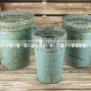 Antique decorative tall outdoor planters