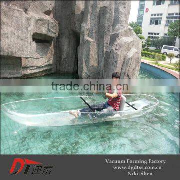 Plastic clear rowing boat with PC material by vacuum forming