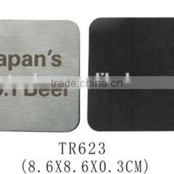 Custom logo stainless steel eco-friendly square shape cup coaster