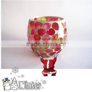 Fabulous Large Wedding Vase Red Yellow Glass Decorative Goblet Blown Mosaic Glass Vases