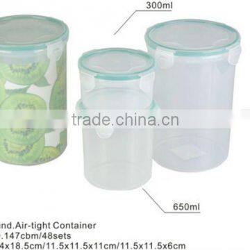 plastic 3pcs air tight container,air-tight food storage container