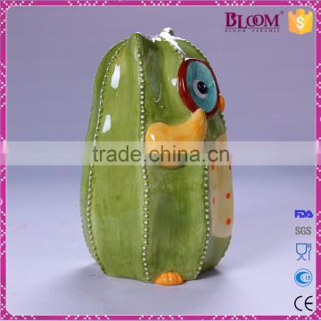 Unique Shape Custom Ceramic Owl Piggy Banks for Sale photo-4