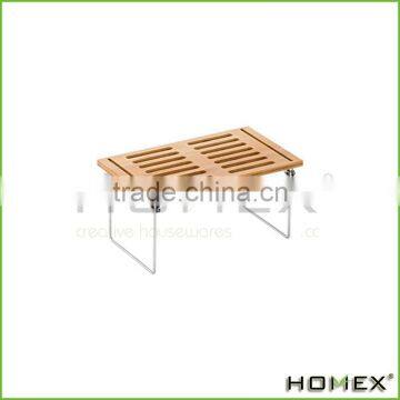 High quality bamboo storage stackable shelf Homex-BSCI