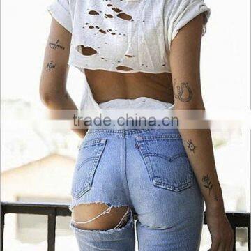 Latest Women Sexy Jeans Pants in Bulk Denim Jeans Overalls Women Denim on Sale photo-4