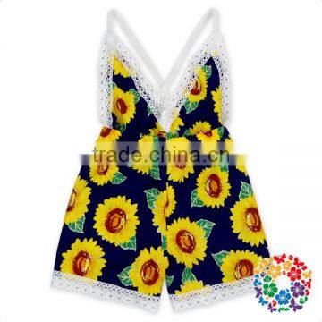 New Born Boutique Clothing One Piece Romper 100% Cotton Florals Baby Girl Romper photo-3