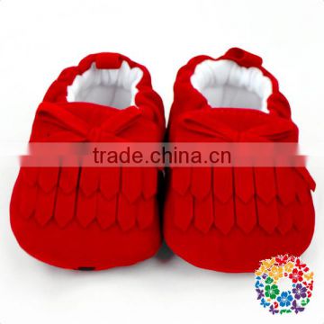 Red Bow Fringe Newborn baby Warm Winter shoes Wholesale