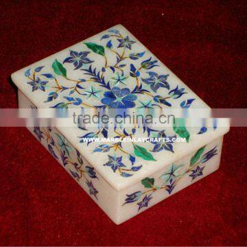 Square Marble Inlay Box Decorative Handcrafted Inlay Boxes