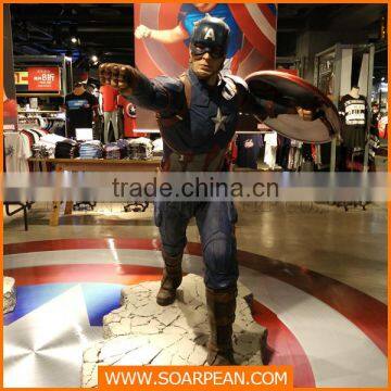 Custom Captain America life-size fiberglass statues for window display