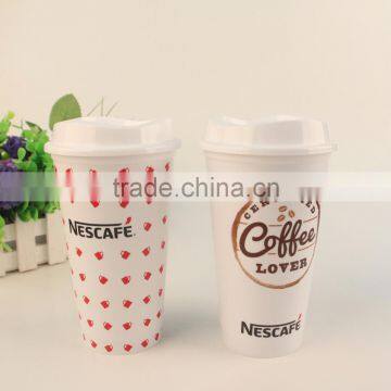 Custom Printing Reusable Starbucks Plastic Coffee Cup with Lid