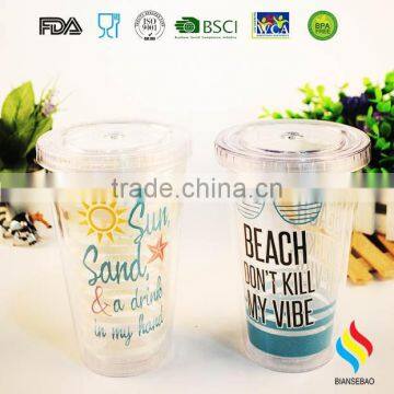Sedex 4p Approved Factory 450ml Tumbler With Straw for Promotional photo-3